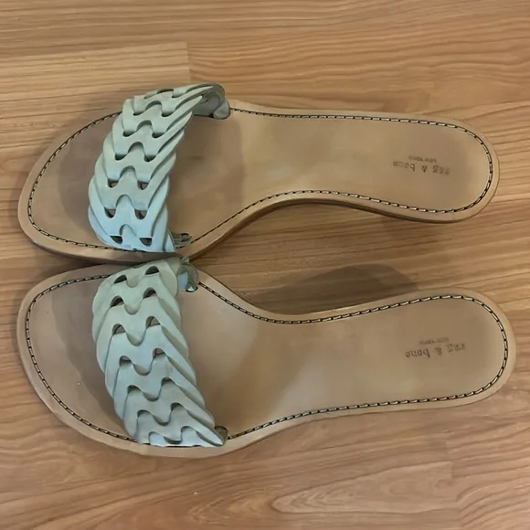Brand new Rag & Bone Melrose Mid kitten heel sandals. Size 10. Mint nubuck. - Picture 5 of 13